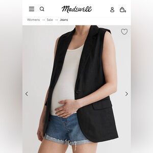 Madewell Maternity Over-The-Belly Denim Shorts in Coeling Wash NWT